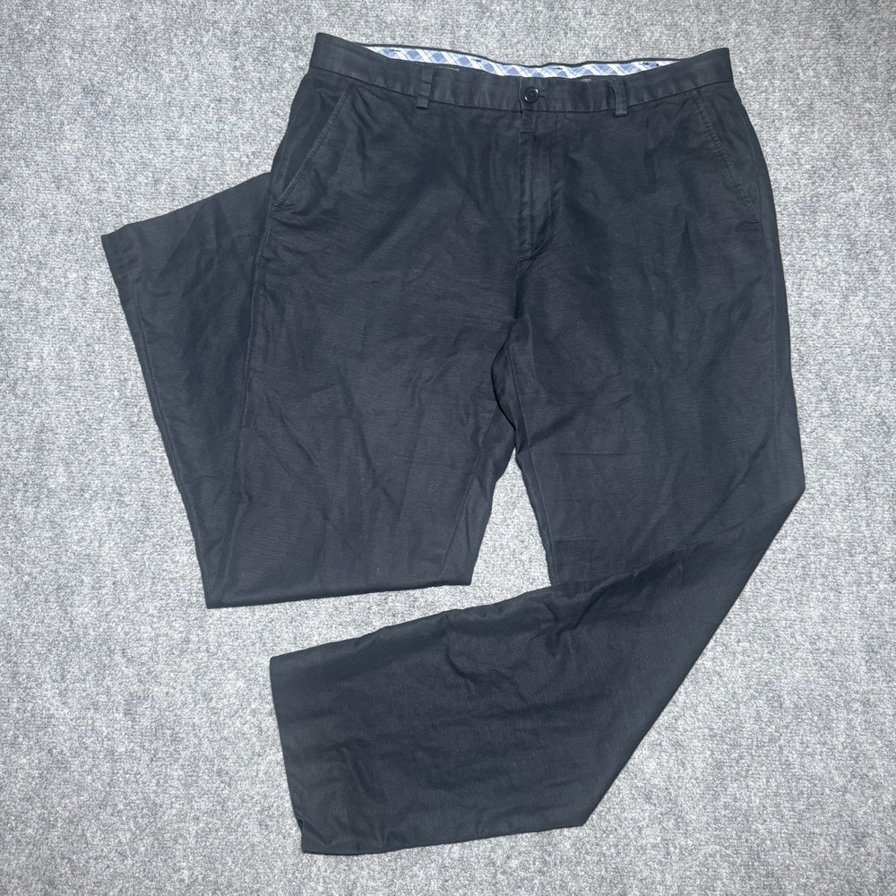 Brooks Brothers Clark Pants Men 36x31 Navy Blue McNutt Irish Linen Cotton Chino